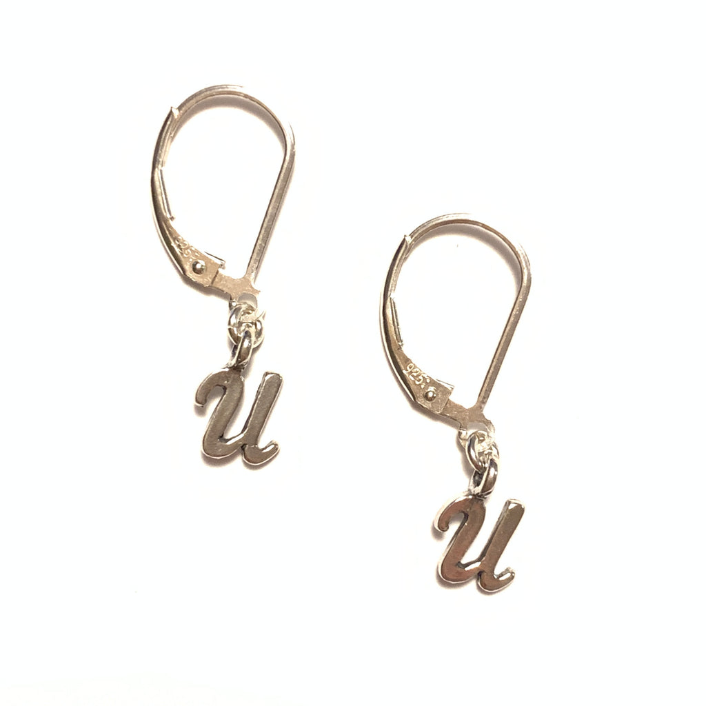 Solid Design Studios Initial Earrings – U – Sterling Silver