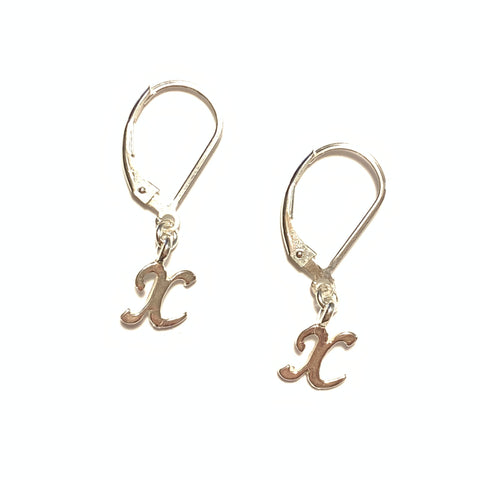 Solid Design Studios Initial Earrings – X – Sterling Silver