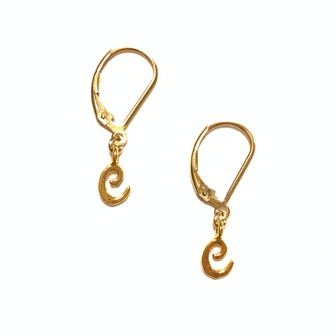 Solid Design Studios Initial Earrings – C – Gold Vermeil