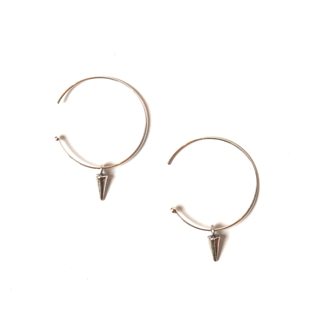 Solid Design Studios Sterling Hoop With Spike Earrings