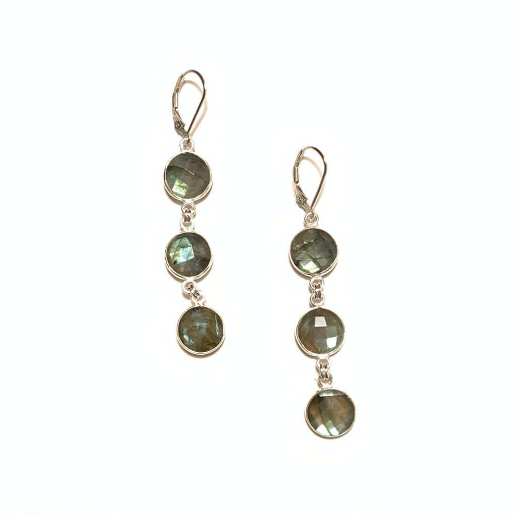 Solid Design Studios Labradorite Medium Triple Disc Earrings