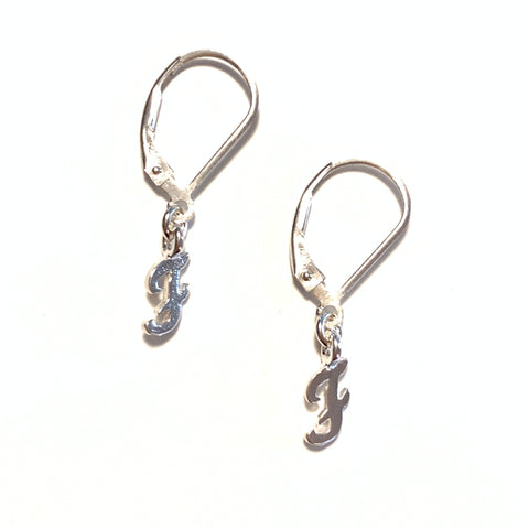 Initial Earrings – F – Sterling Silver