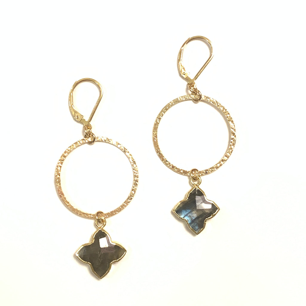 Solid Design Studios Pointed Quatrefoil Labradorite & Gold-Filled Earrings