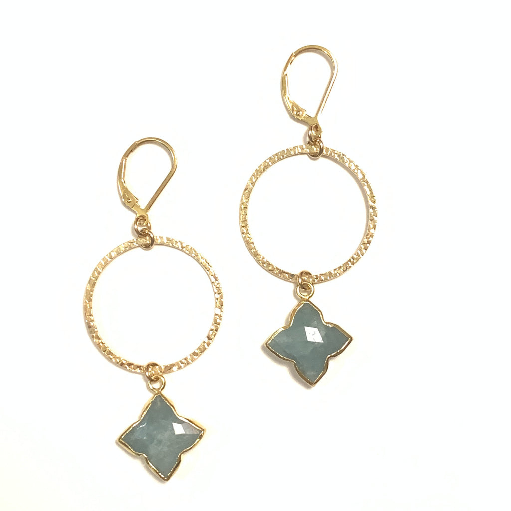 Solid Design Studios Pointed Quatrefoil Labradorite & Gold-Filled Earrings