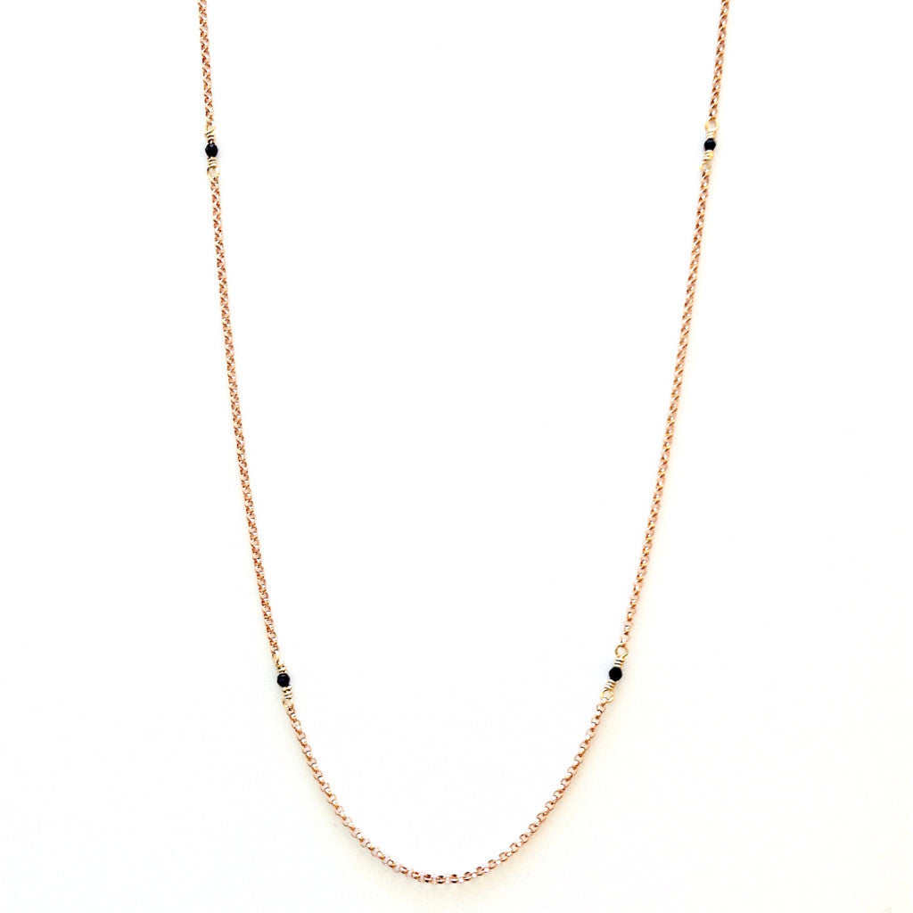 Solid Design Studios McCauley Rose Gold–Filled & Onyx Infinity Necklace