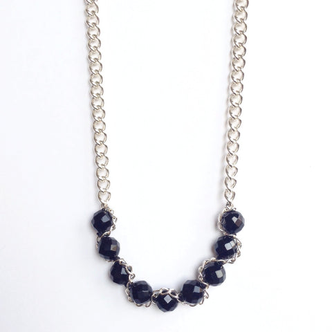 Solid Design Studios Abbott Sterling Chain & Faceted Onyx Necklace