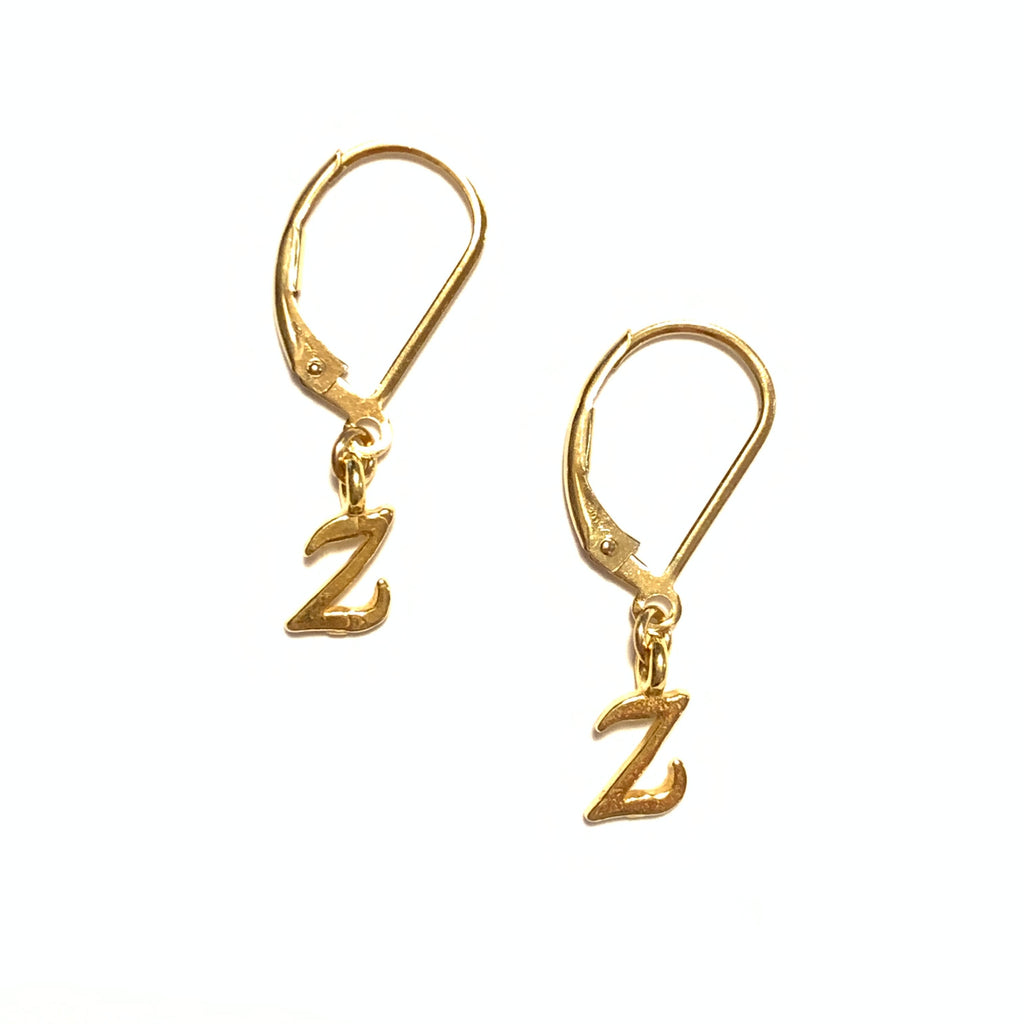 Solid Design Studios Initial Earrings – Z – Gold Vermeil
