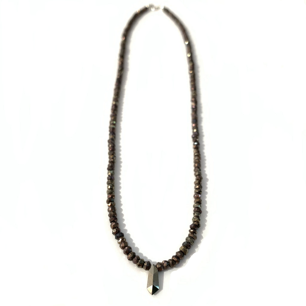 Solid Design Studios Faceted Spinel Necklace With Pyrite Point