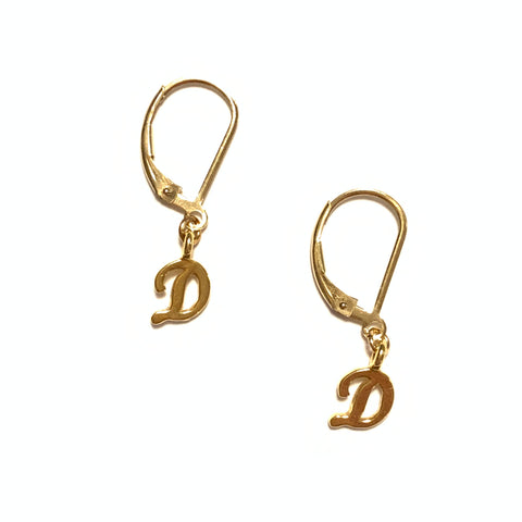 Solid Design Studios Initial Earrings – D – Gold Vermeil