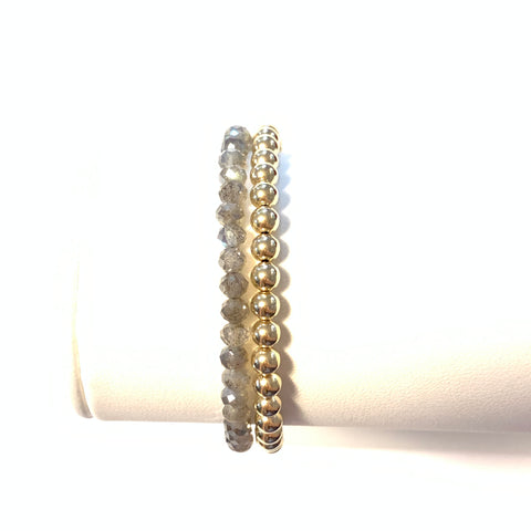 Solid Design Studios Dawson Wrap Bracelet — 14k Gold-Filled & Faceted Labradorite