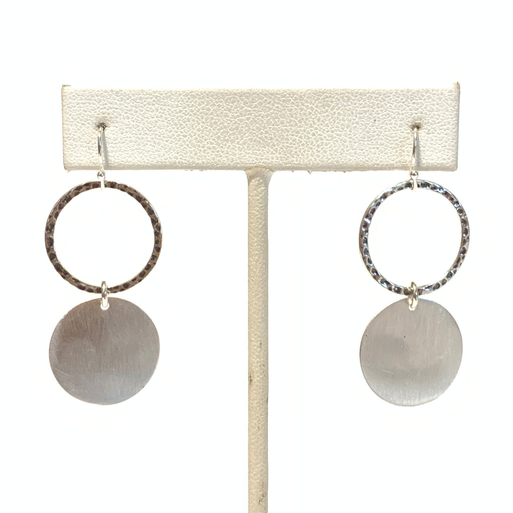 Minimalistica Hammered Earrings Silver - Syster P