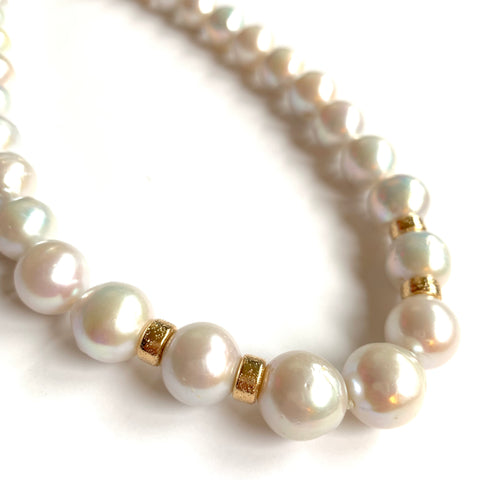 Solid Design Studios One-of-a-Kind Hand-Knotted Ultra Baroque Pearl Necklace With 14k Gold-Filled Rondelles