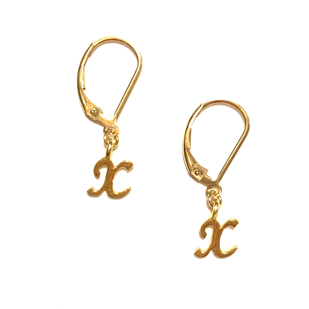Initial Earrings X Gold Vermeil