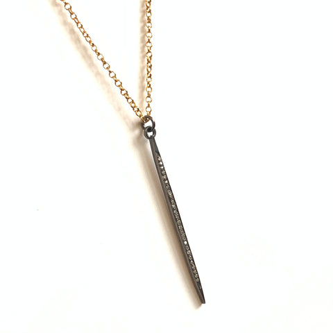 Solid Design Studios Pave Diamond Spike Necklace