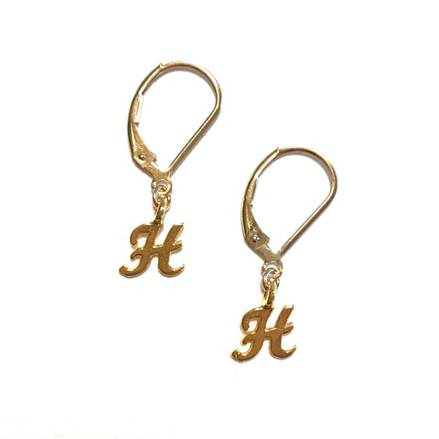 Initial Earrings – H – Gold Vermeil
