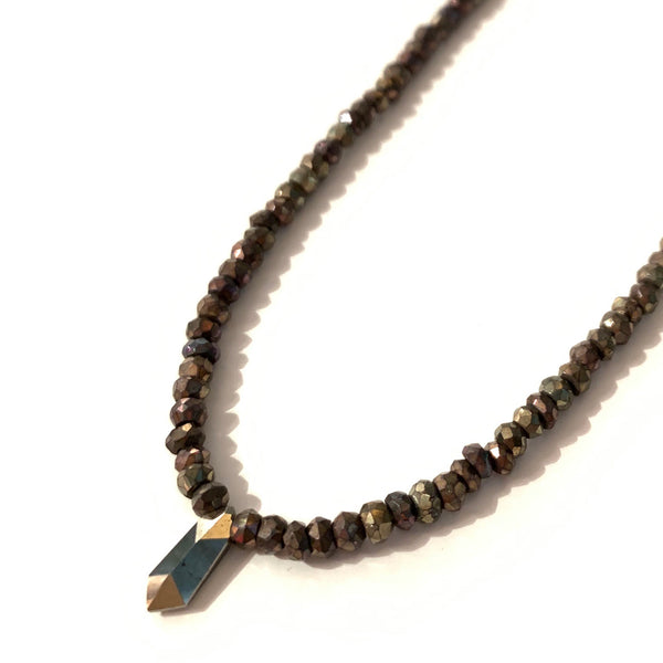 Solid Design Studios Faceted Spinel Necklace With Pyrite Point