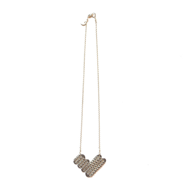 Annaway Sterling Silver & Grey Leather Heart-Shaped Pendant Necklace