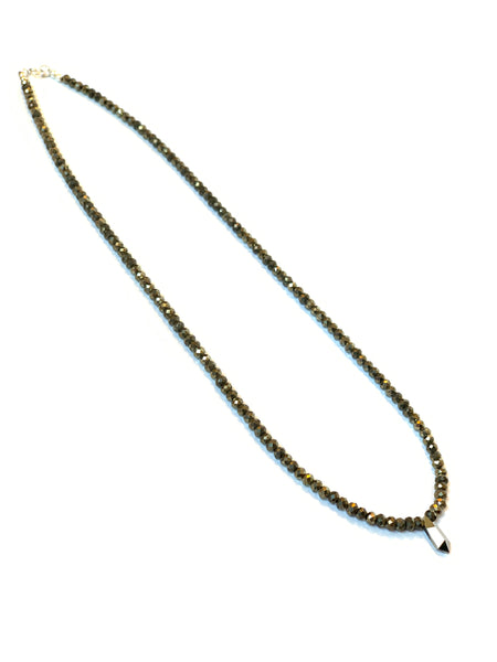 Solid Design Studios Faceted Pyrite Necklace With Pyrite Point