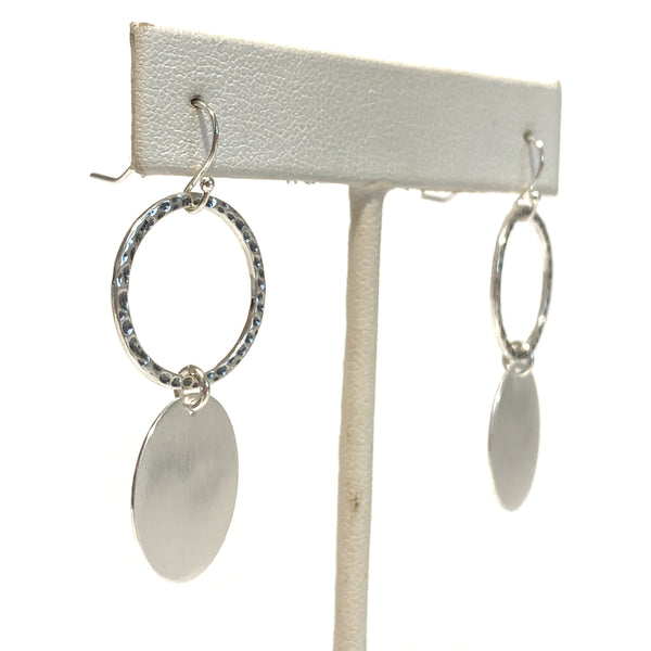 ed Circle and Flat Disc Sterling Silver Earrings