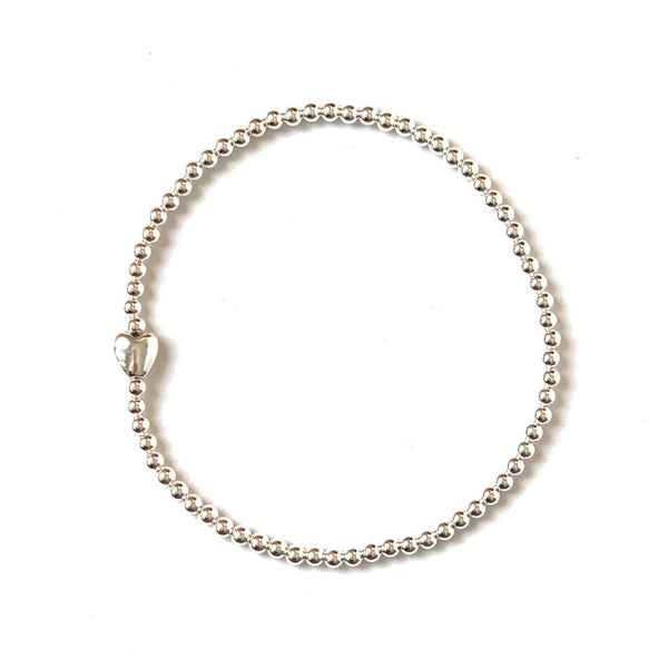 Solid Design Studios Sterling Silver Heart Stretch Bracelet