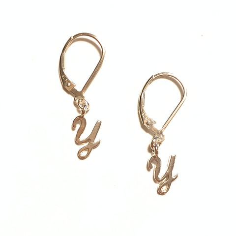 Solid Design Studios Initial Earrings – Y – Sterling Silver