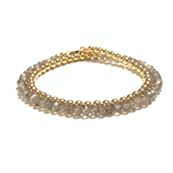 Solid Design Studios Dawson Wrap Bracelet — 14k Gold-Filled & Faceted Labradorite