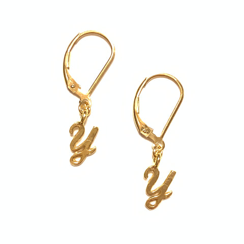 Solid Design Studios Initial Earrings – Y – Gold Vermeil