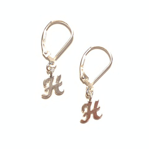 Initial Earrings – H – Sterling Silver
