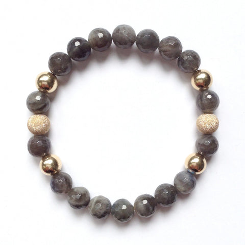 Solid Design Studios Faceted Labradorite & 14k Gold-Filled Stretch Bracelet II