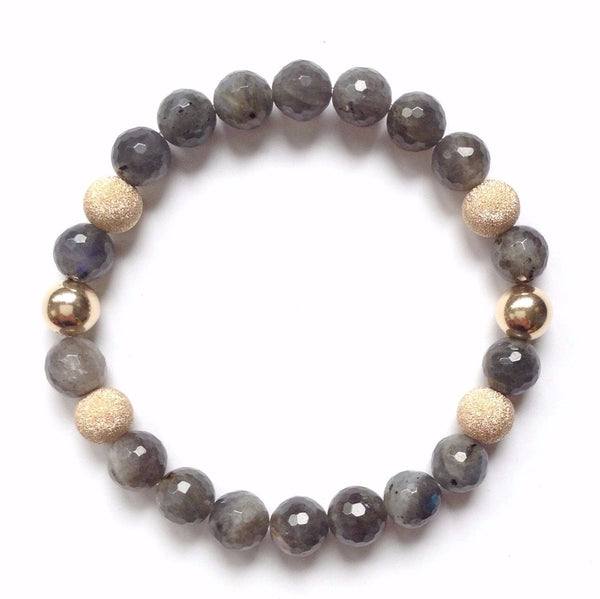Solid Design Studios Faceted Labradorite & 14k Gold-Filled Stretch Bracelet I