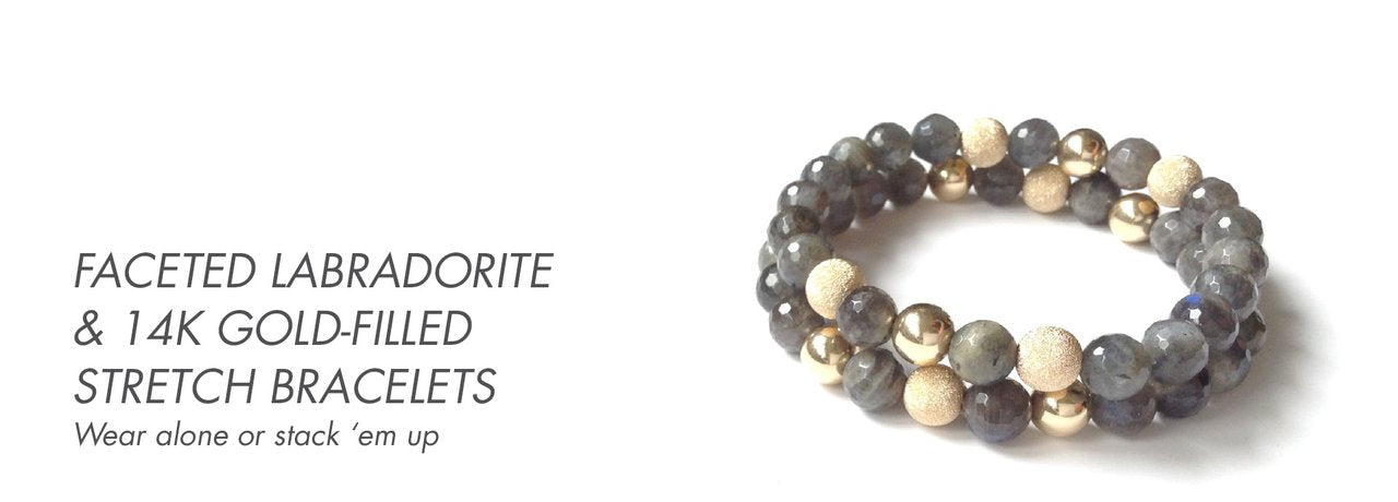 Labradorite & Gold-Filled Stretch Bracelets